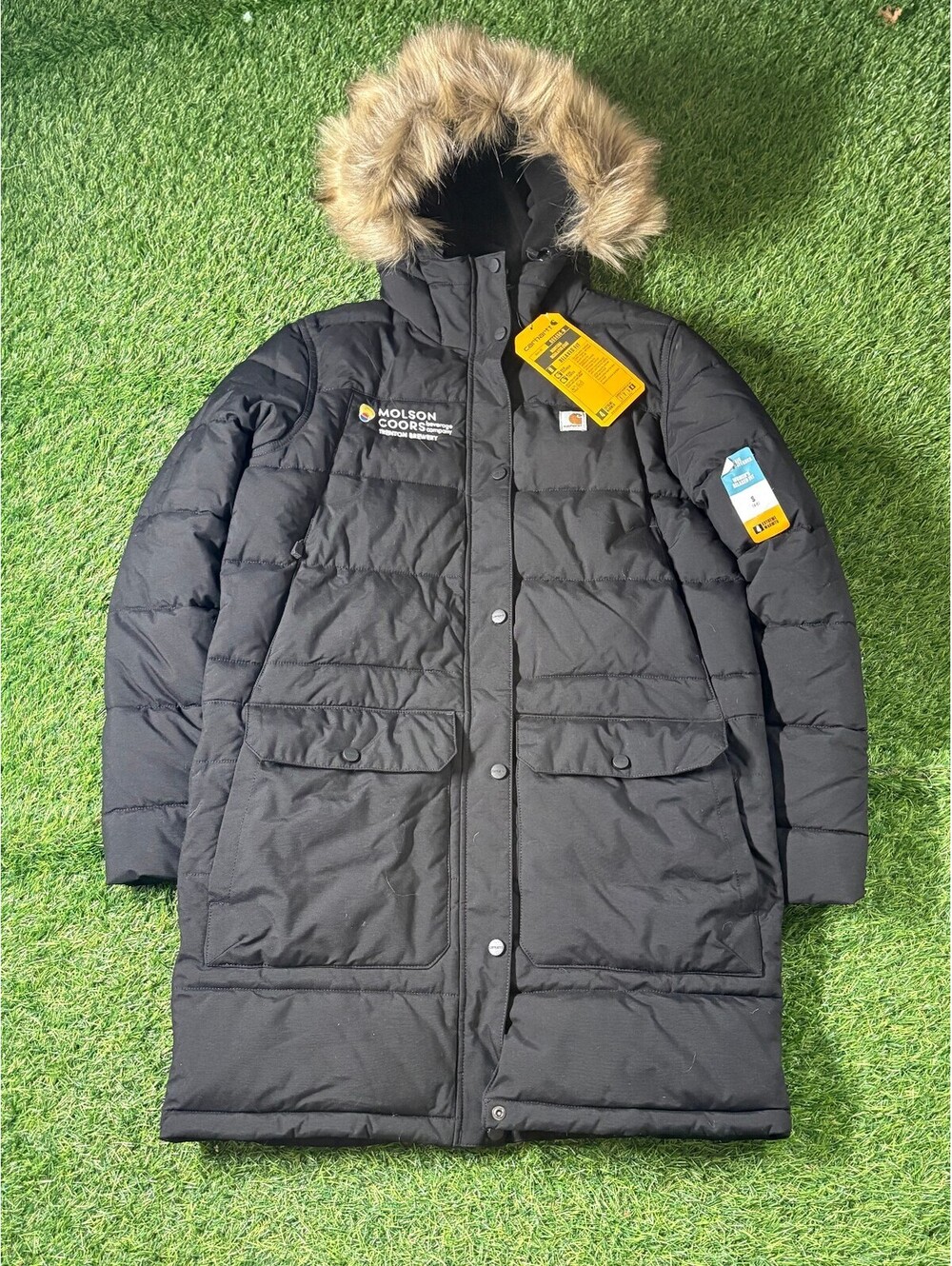 New with Tags Carhartt Montana Insulated Coat Black Polyester Womens Size S